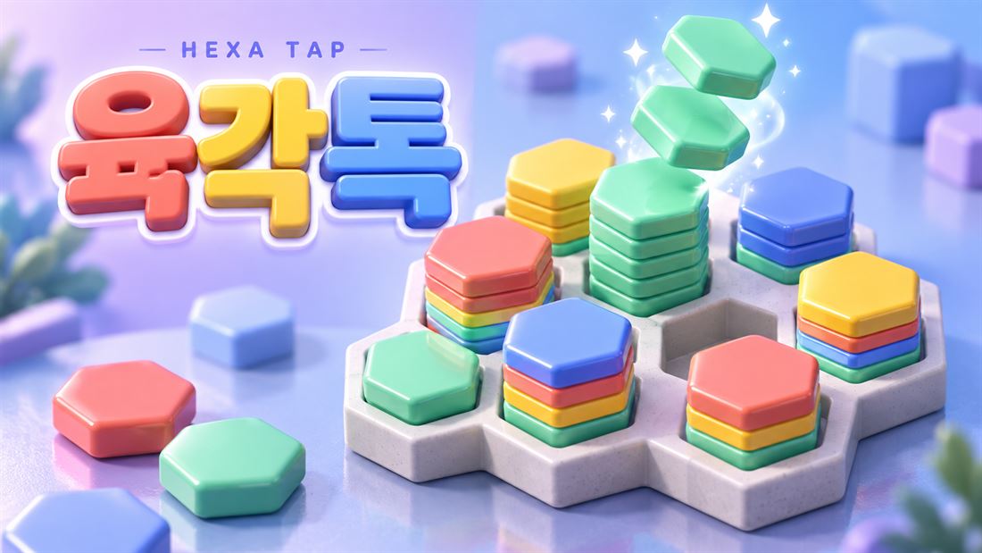 육각톡 처음 하는 법: 색 분류 퍼즐, 이것만 알면 3단계까지 순삭