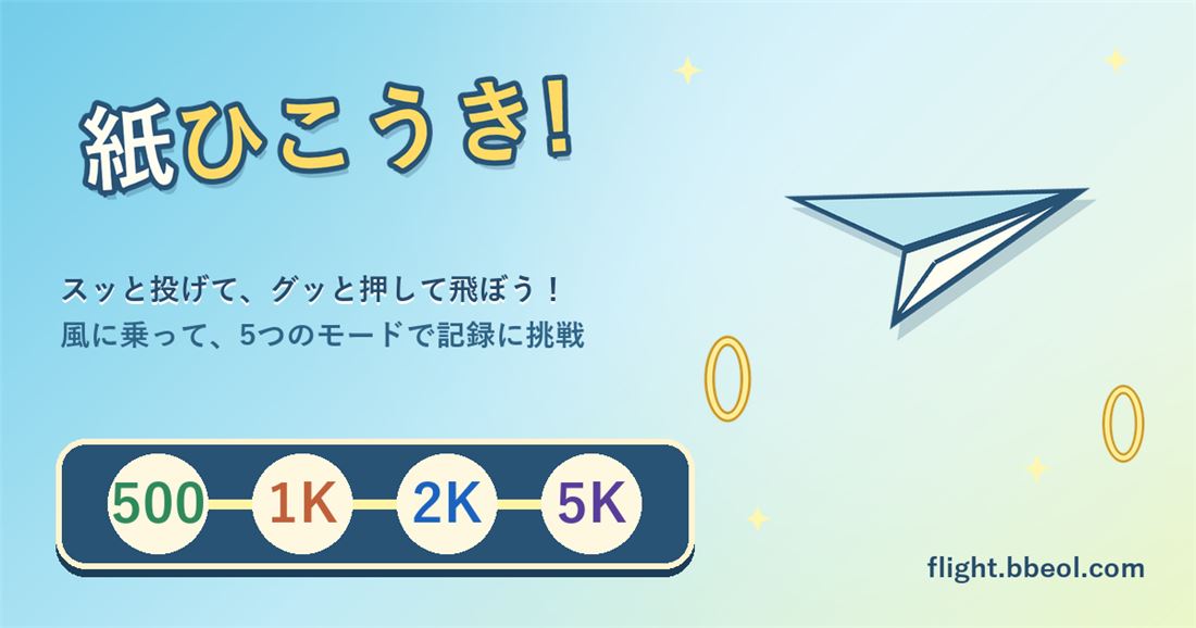 紙ひこうき全5モードまとめ：遠く、速く、正確に、たくさん、そして毎日